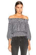 Caroline Constas Lou Crop Top In Black,stripes,white