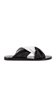 Givenchy Tie Flat Sandals In Black,white