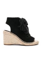 Chloe Harper Suede Lace Up Espadrilles In Black