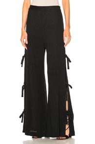 Jonathan Simkhai Cotton Voile Side Tie Pant In Black