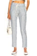 Enza Costa Linen Easy Pant In Blue,stripes