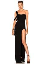 Baja East One Shoulder Gown In Black