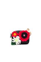 Christopher Kane Mesh & Leather Minaudiere In Black,floral,red