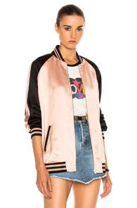 Saint Laurent Satin Teddy In Black,pink