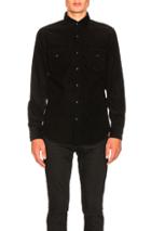 Saint Laurent Corduroy Western Shirt In Black