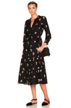 Ulla Johnson Clementine Floral Print Swiss Dot Dress In Black,floral