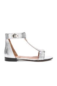 Givenchy Shark Flat Sandals In Metallics