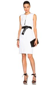 Kaufmanfranco 4 Ply Crepe Belted Dress In White
