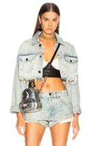 Alexander Wang Blaze Crop Jacket In Blue