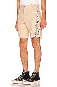 Paria Farzaneh Brush Cotton Monochrome Zip Short In Neutral