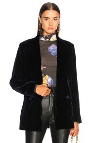 Acne Studios Jara Velvet Blazer In Blue