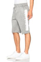 Helmut Lang Sponge Fleece Logo Track Shorts In Gray