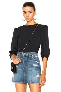 Tibi Drape Twill Easy Top In Black