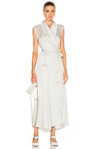 Maison Margiela Wrap Dress In Abstract,gray,metallics