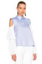 Sandy Liang Flipper Top In Blue,white