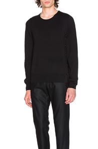 Maison Margiela Crewneck Jersey Sweater In Black