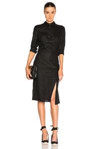 Altuzarra Hibiki Linen Dress In Black