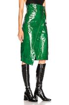 Petar Petrov Renae Patent Leather Wrap Skirt In Green