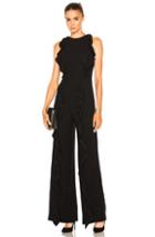 Jonathan Simkhai Fwrd Exclusive Ruffle Crepe Jumpsuit In Black