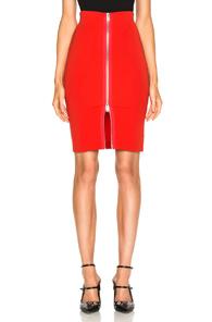 Givenchy Zip Front Skirt In Red