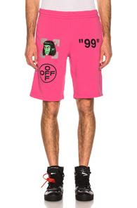 Off-white Green Man Sweatshorts In Pink