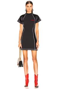 Adidas By Alexander Wang Dress In Black,stripes