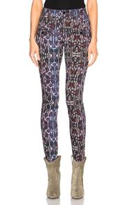 Isabel Marant Nella Printed Jeans In Blue,abstract
