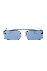 Miu Miu Skinny Square Sunglasses In Blue