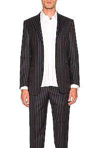 Cobra Sc Notch Lapel Blazer In Blue,stripes