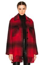 T By Alexander Wang Oversized Shirt Coat In Red,checkered & Plaid