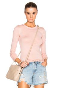 Enza Costa Rib Long Sleeve Tee In Pink