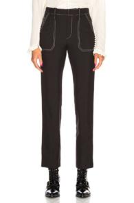 Chloe Contrast Stitching Trousers In Black