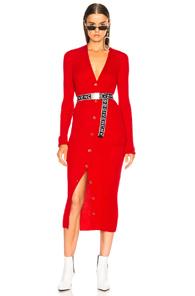Maison Margiela Rib Knit Long Cardigan In Red