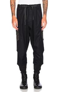 Acronym Industrial Micro Twill Drawcord Trousers In Black