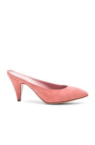 Mansur Gavriel Suede Heel Slippers In Neutrals,pink