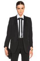 Saint Laurent Satin Lapel Tux Jacket In Black