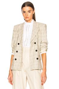Isabel Marant Kerena Blazer In Neutrals,checkered & Plaid