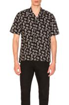 Saint Laurent Short Sleeve Printed Shirt In Black,floral
