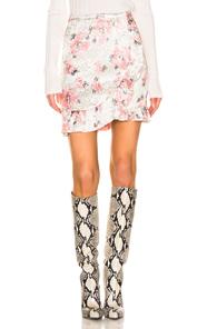 Alexachung Ruffle Mini Skirt In Floral,pink,whit