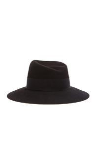 Maison Michel Virginie Large Brim Hat In Black