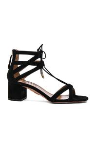 Aquazzura Suede Beverly Hills Heels In Black