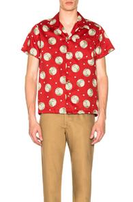 Naked & Famous Denim Japanese Springtime Aloha Shirt In Red,floral