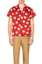 Naked & Famous Denim Japanese Springtime Aloha Shirt In Red,floral