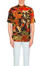 Givenchy Print Short Sleeve Shirt In Orange,red