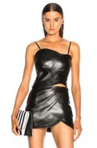 Helmut Lang Leather Corset Top In Black
