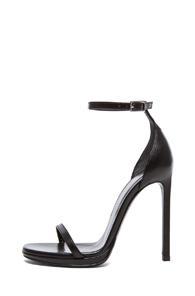 Saint Laurent Jane Leather Ankle Strap Sandal In Black