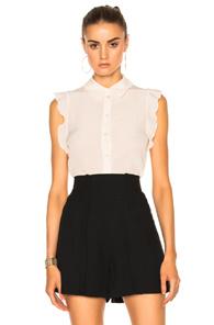 Stella Mccartney Silk Crepe Blouse In White
