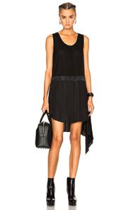 T By Alexander Wang Chiffon Tank Dress In Black