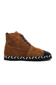 Jw Anderson Suede Hi-top Espadrille Boots In Brown