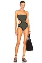 Karla Colletto Contrast Curves Swimsuit In Green